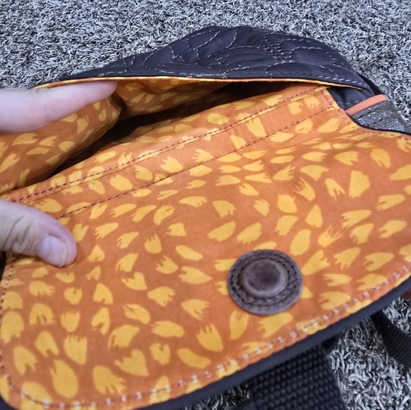 FOSSIL KEY-PER Quilted Nylon Brown Hobo Shoulder Bag Messenger Crossbody NWT - Picture 3 of 5